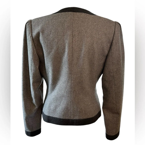 Vintage Stirling Cooper Wool Blend Open-front Classic Mandarin Collar Blazer - Picture 5 of 7